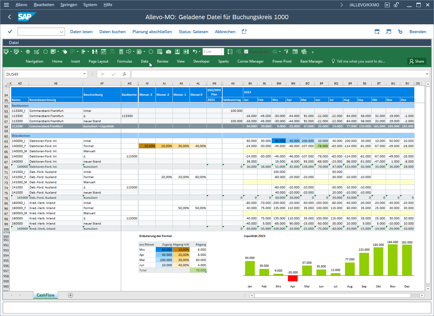 Liquiditätsplanung leicht gemacht dank Excel Integration in SAP